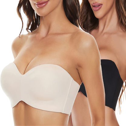 PLUS SIZE Promotion-Sujetador bandeau con tiras extraíbles