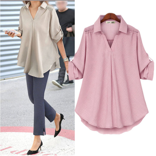 ❤Street Fashion Women's V-neck Casual Loose Comfy Shirt