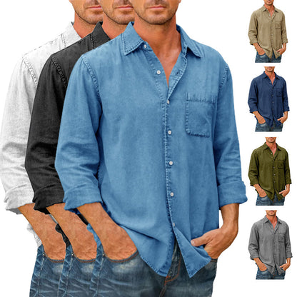 Camisa estilo vaquero para hombre 【Manga larga】- Compre 2 envío gratis