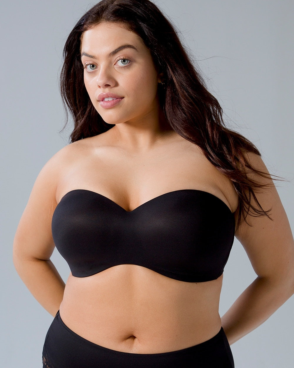 PLUS SIZE Promotion-Sujetador bandeau con tiras extraíbles